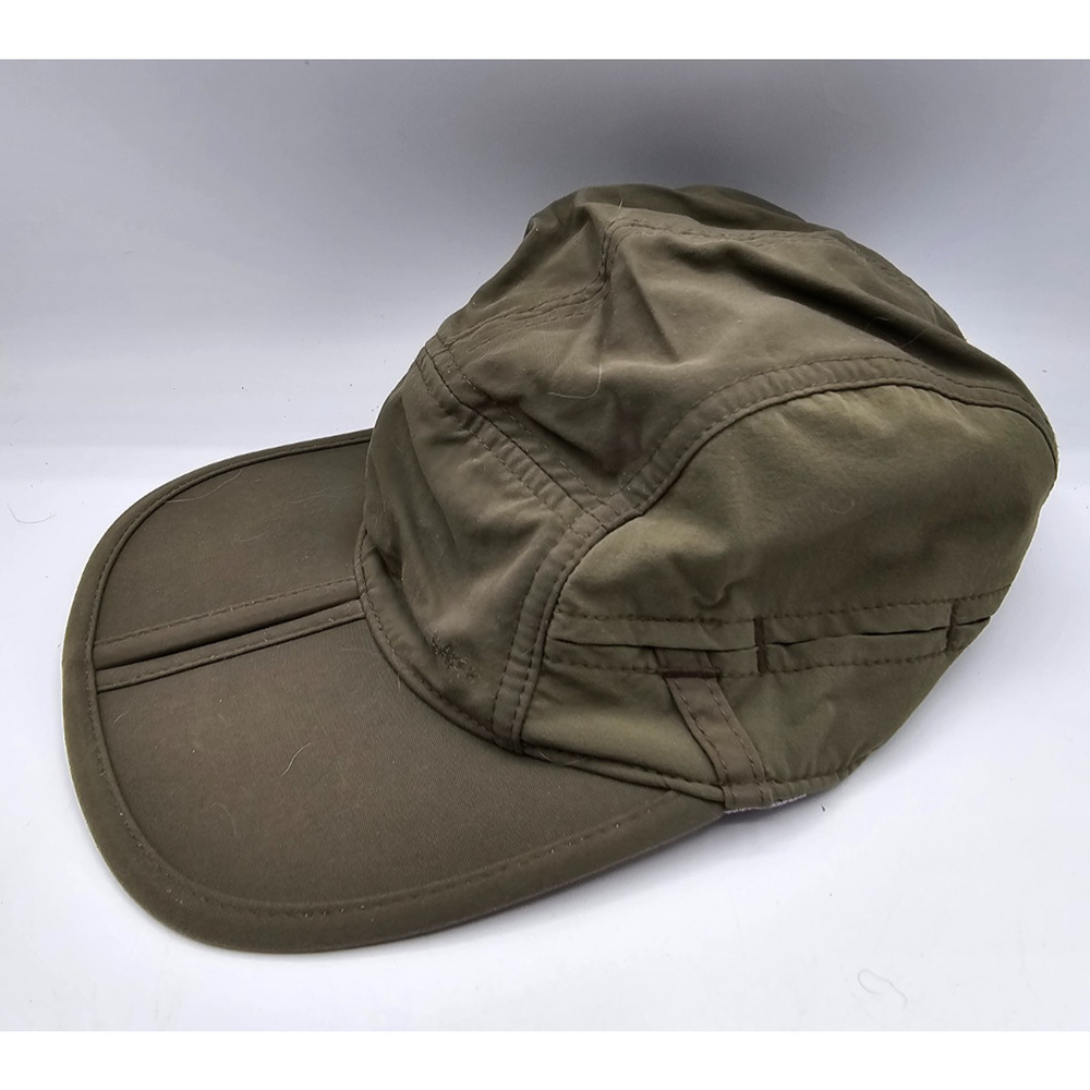 REI Mens 5 Panel Packable Foldable Hiking Hat Olive Green Nylon